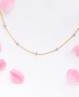 Girls Crew Blue Blossom Love Necklace - Gold