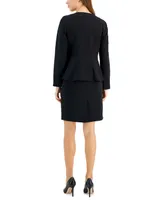 Le Suit Peplum Crepe Sheath Dress Suit, Regular and Petite Sizes