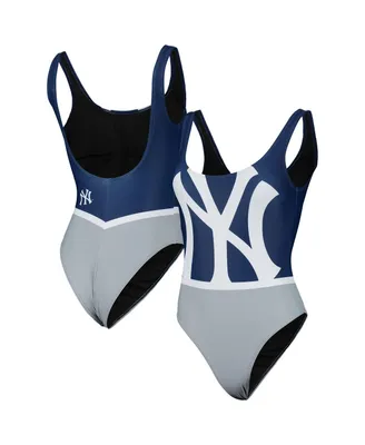 Women's Foco Navy New York Yankees Team One-Piece Bathing Suit