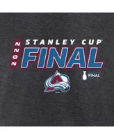 Women's Fanatics Heather Charcoal Colorado Avalanche 2022 Stanley Cup Final Plus Size Own Goal Roster V-Neck T-shirt