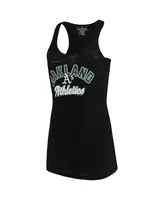 Women's Soft As A Grape Black Oakland Athletics Multicount Racerback Tank Top