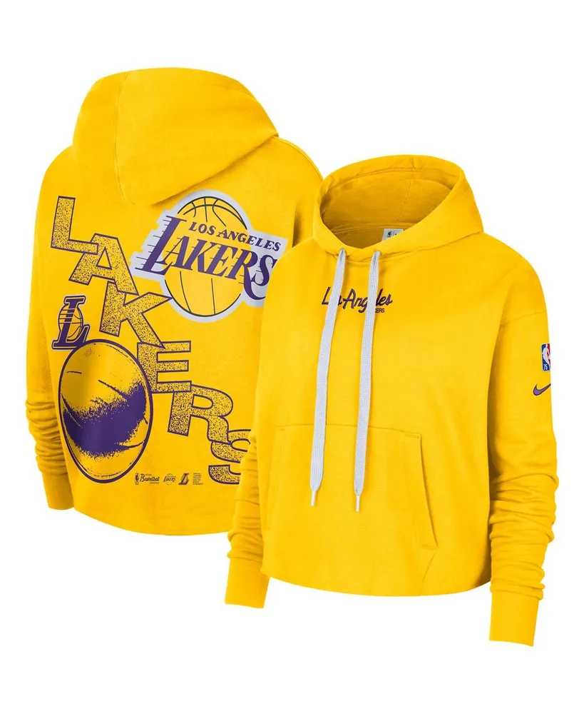 Women's Nike Gold Los Angeles Lakers Courtside Team Cropped Pullover Hoodie