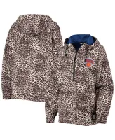 Women's Dkny Sport Leopard New York Knicks Gabriella Windbreaker Half-Zip Hoodie