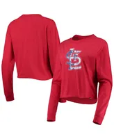 Women's New Era Red St. Louis Cardinals Baby Jersey Cropped Long Sleeve T-shirt