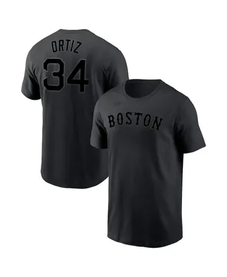 Men's Nike David Ortiz Black Boston Red Sox Name & Number T-shirt
