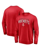 Men's Fanatics Red Houston Rockets Game Time Arch Pullover Sweatshirt