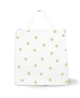 Kate Spade Lunch Bag - White with Gold Polka Dots - Gold