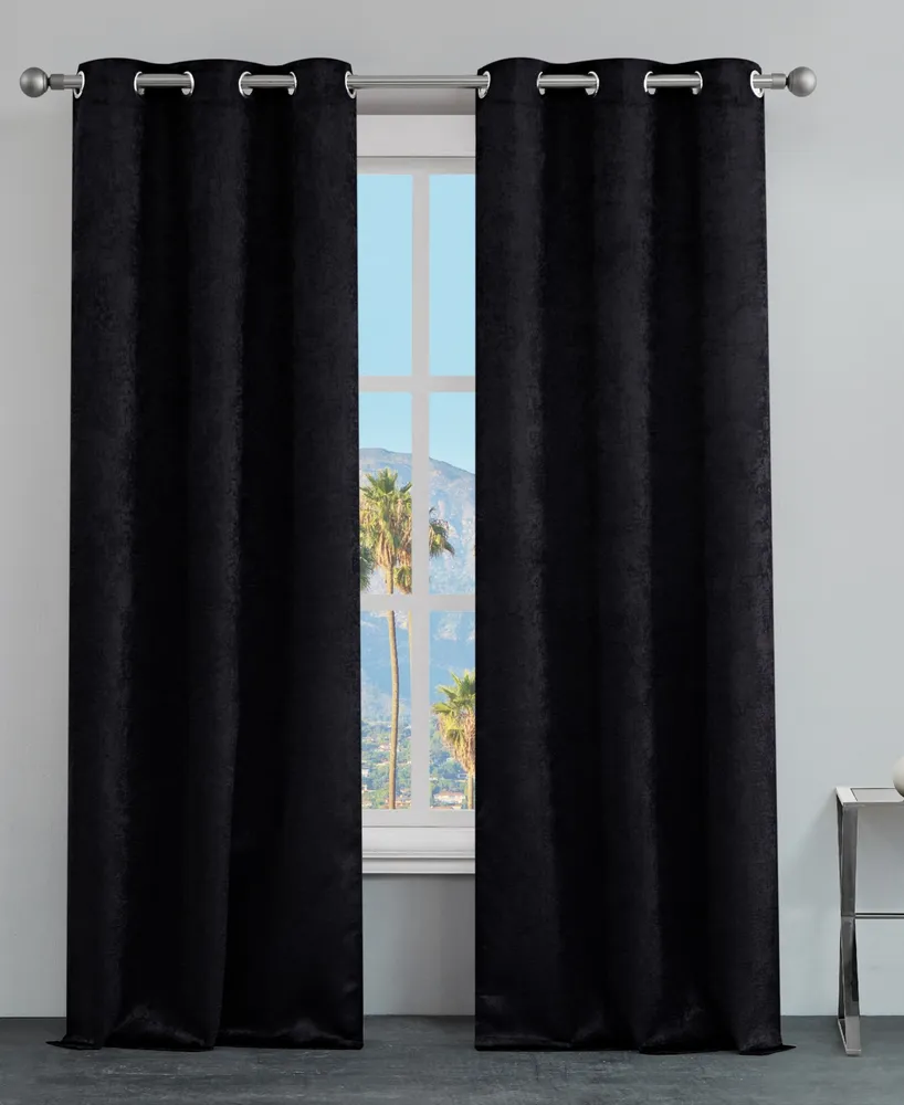 Juicy Couture Faux Suede Solid Thermal Woven Room Darkening Grommet Window Curtain Panel Set