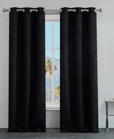 Juicy Couture Faux Suede Solid Thermal Woven Room Darkening Grommet Window Curtain Panel Set