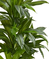 Nearly Natural 4' Dracaena Artificial Plant in Sand Colored Planter - Real Touch