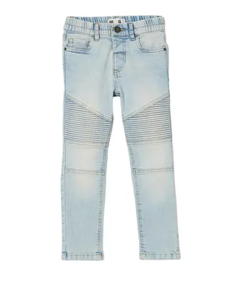 Cotton On Big Boys Skinny Fit Stretch Denim Paneling Moto Jeans