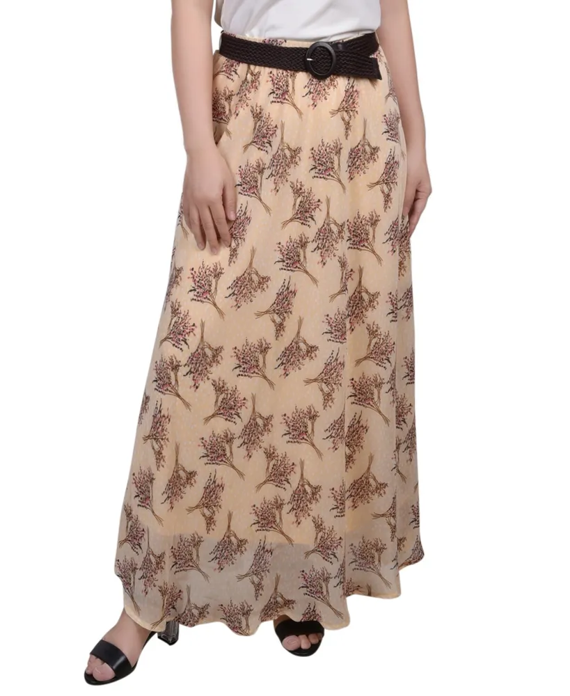 Plus Size Chiffon Maxi Skirt