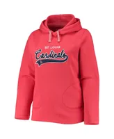 Women's Soft as a Grape Red St. Louis Cardinals Plus Side Split Pullover Hoodie