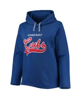 Women's Soft as a Grape Royal Chicago Cubs Plus Side Split Pullover Hoodie