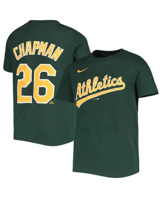 Big Boys Nike Matt Chapman Green Oakland Athletics Team Player Name and Number T-shirt
