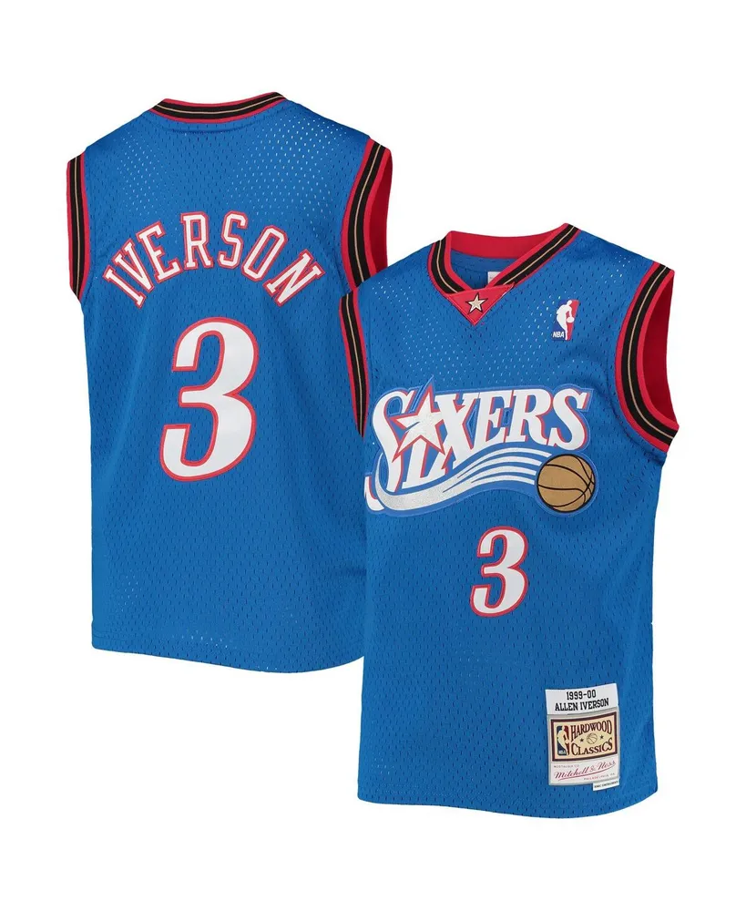 Big Boys Mitchell & Ness Allen Iverson Royal Philadelphia 76ers 1999-00 Hardwood Classics Swingman Jersey