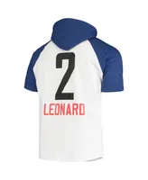 Men's Kawhi Leonard White and Royal La Clippers Player Raglan Pullover Hoodie