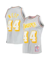 Men's Mitchell & Ness Jerry West Silver Los Angeles Lakers 75th Anniversary 1971-72 Hardwood Classics Swingman Jersey