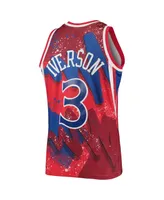 Men's Mitchell & Ness Allen Iverson Red Philadelphia 76ers Hardwood Classics 1996 Hyper Hoops Swingman Jersey