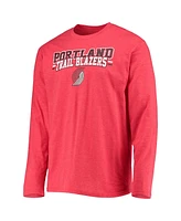 Men's Concepts Sport Black, Red Portland Trail Blazers Long Sleeve T-shirt and Pants Sleep Set