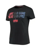 Women's Fisll Black La Clippers Social Justice Team T-shirt