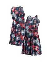 Women's Foco Navy Boston Red Sox Floral Sundress