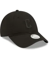 Women's New Era Cleveland Guardians Black on Black Core Classic Ii 9TWENTY Adjustable Hat