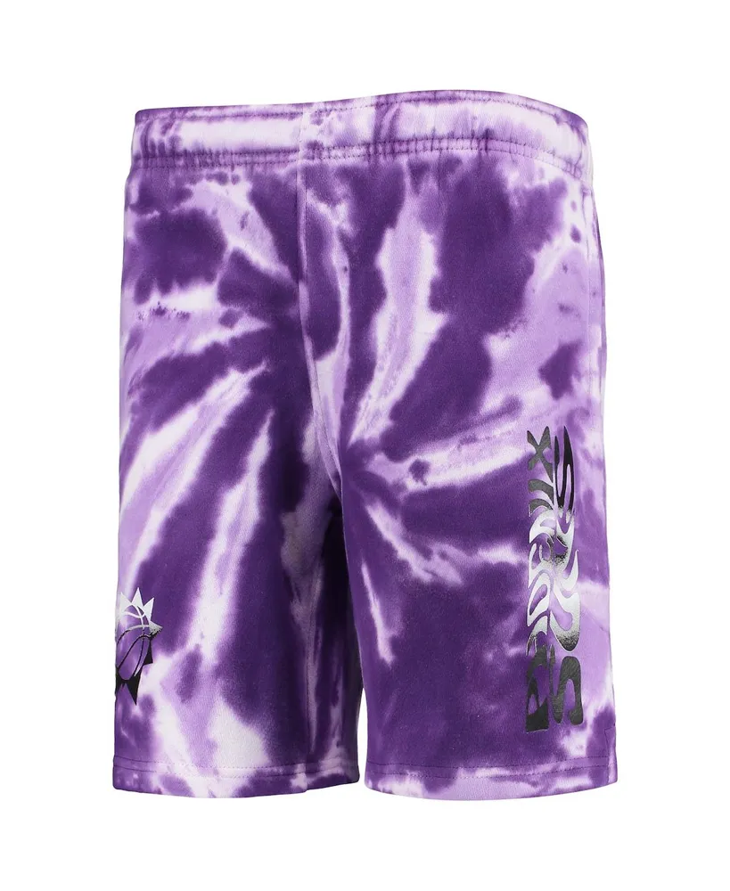 Big Boys Purple Phoenix Suns Santa Monica Tie-Dye Shorts