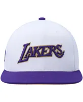 Men's Mitchell & Ness White and Purple Los Angeles Lakers Hardwood Classics 50th Anniversary Snapback Hat