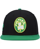 Men's Mitchell & Ness Black and Kelly Green Boston Celtics Hardwood Classics Snapback Hat