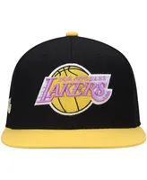 Men's Mitchell & Ness Black and Gold Los Angeles Lakers Hardwood Classics Snapback Hat