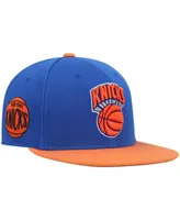 Men's Mitchell & Ness Blue and Orange New York Knicks Hardwood Classics Snapback Hat