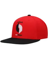 Men's Mitchell & Ness Red and Black Portland Trail Blazers Hardwood Classics Snapback Hat