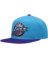 Men's Mitchell & Ness Light Blue and Purple Utah Jazz Hardwood Classics Snapback Hat