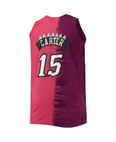 Men's Mitchell & Ness Vince Carter Purple and Red Toronto Raptors Profile Tie-Dye Player Tank Top