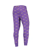 Men's The Wild Collective Purple Los Angeles Lakers Allover Logo Jogger Pants