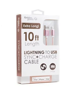 Metallic Braided Lightning to Usb Cable, 10' - Rose Gold