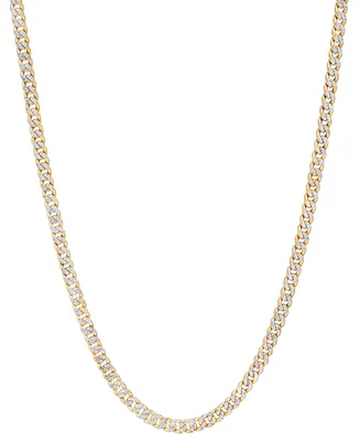 Double-Sided Cuban Link 18" Chain Necklace (4.5mm) in 10k Two-Tone Gold - Two