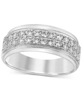 Men's Diamond Double Row Ring (1 ct. t.w.) in 10k White Gold