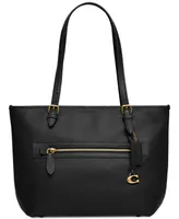 Coach Polished Pebble Leather Taylor Tote with C Dangle Charm