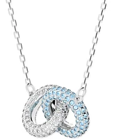 Swarovski Pave Linked Circle Pendant Necklace, 14-7/8" + 2" extender