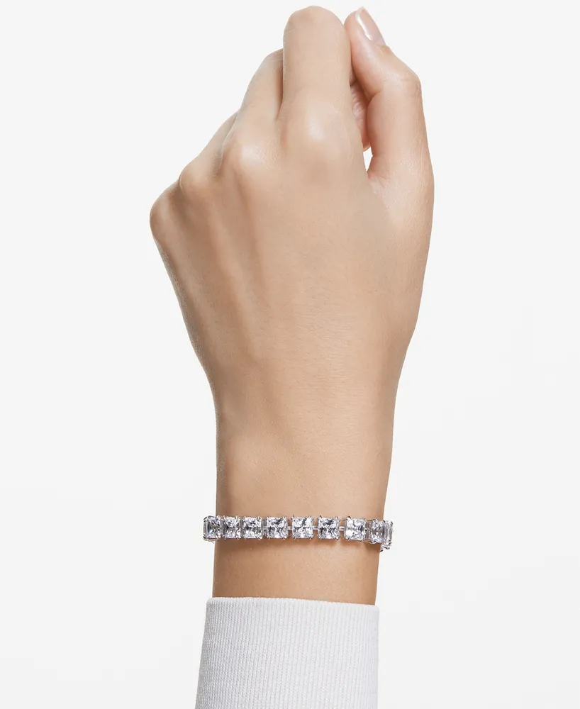 Swarovski Rhodium-Plated Square-Crystal Flex Bracelet