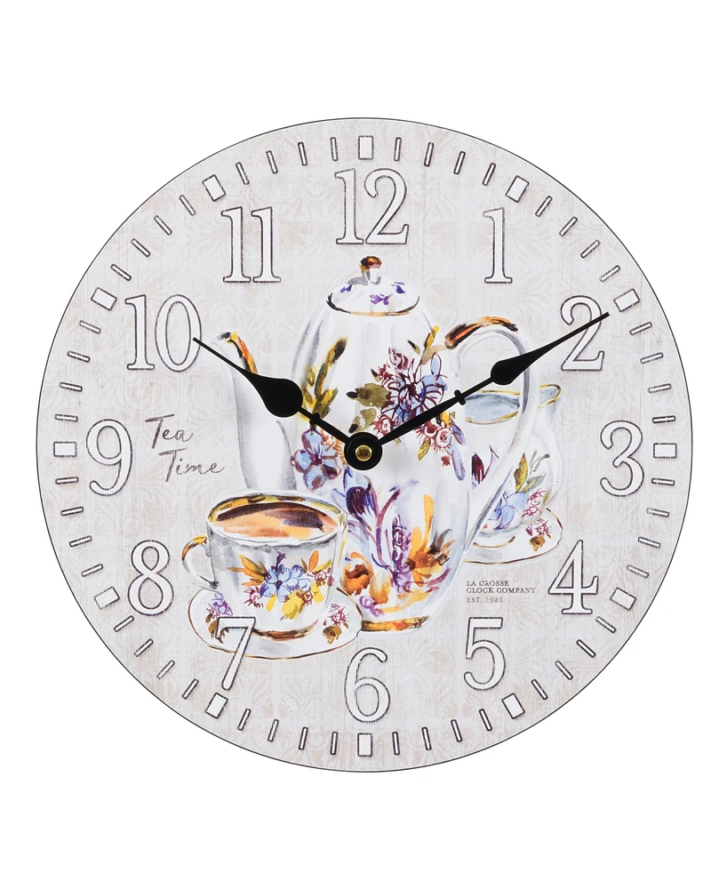 La Crosse Technology Clock 404-2631T-Int 12" Tea Time Quartz Wall Clock