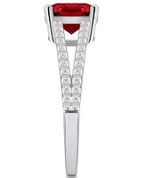 Macy's Garnet and Diamond Accent Ring 14K Gold