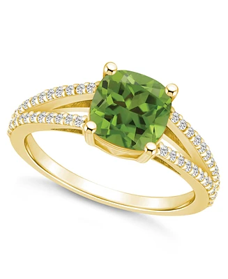 Macy's Peridot and Diamond Accent Ring 14K Yellow Gold