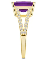 Macy's Amethyst and Diamond Accent Ring 14K Yellow Gold