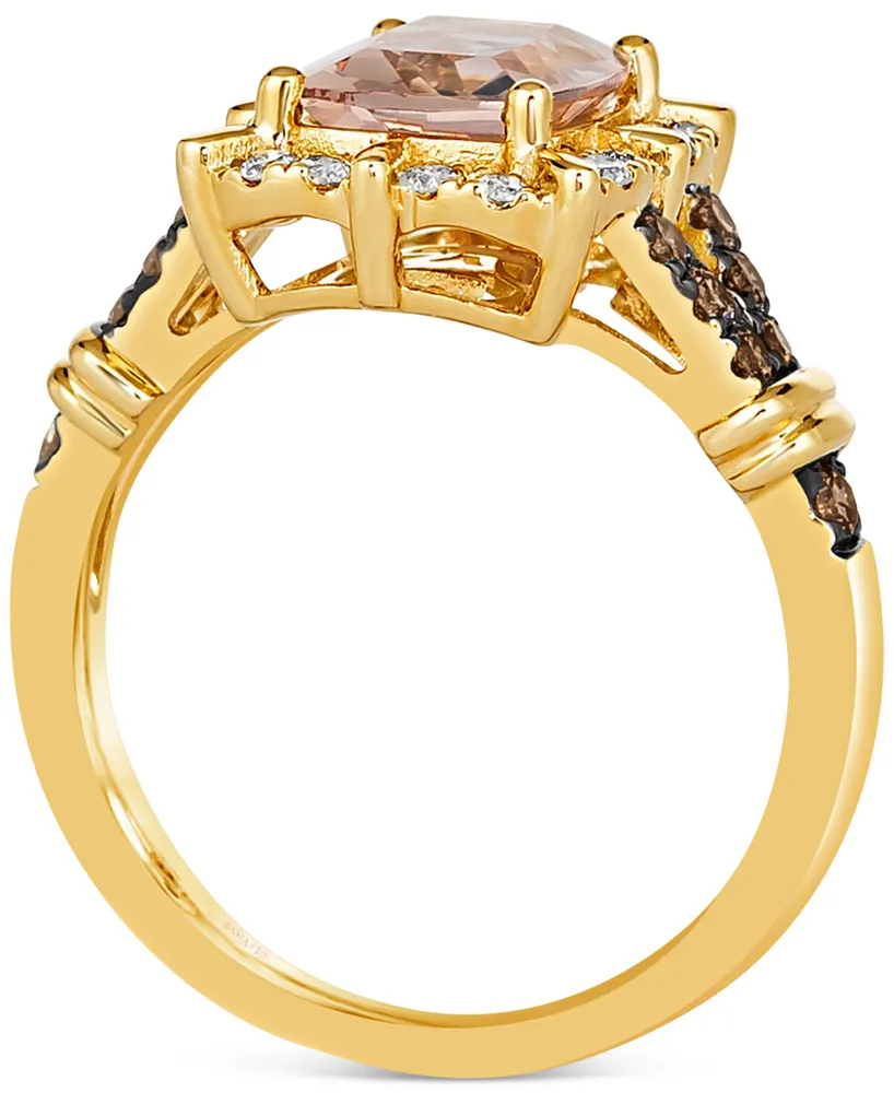 Le Vian Peach Morganite (1-1/2 ct. t.w.) & Diamond (1/2 ct. t.w.) Halo Ring in 14k Gold