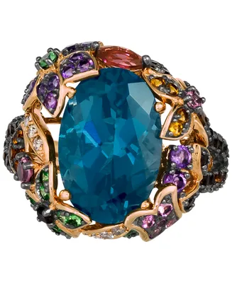 Le Vian Multi-Gemstone (7-3/4 ct. t.w.) & Nude Diamond (1/10 ct. t.w.) Statement Ring in 14k Rose Gold