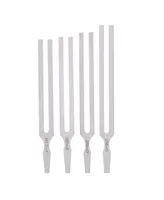 Supertek Tuning Forks with Hammer, Aluminum Set, 9 Piece - Silver