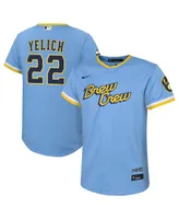 Toddler Boys and Girls Nike Christian Yelich Powder Blue Milwaukee Brewers City Connect Replica Player Jersey